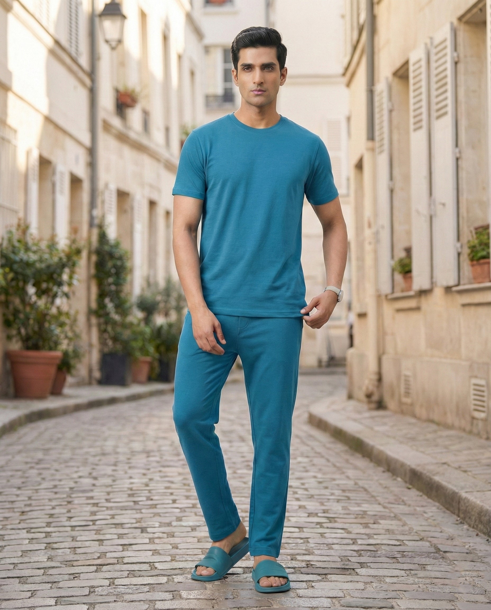 Cosmo T-Shirt + Pant  (Teal Blue)