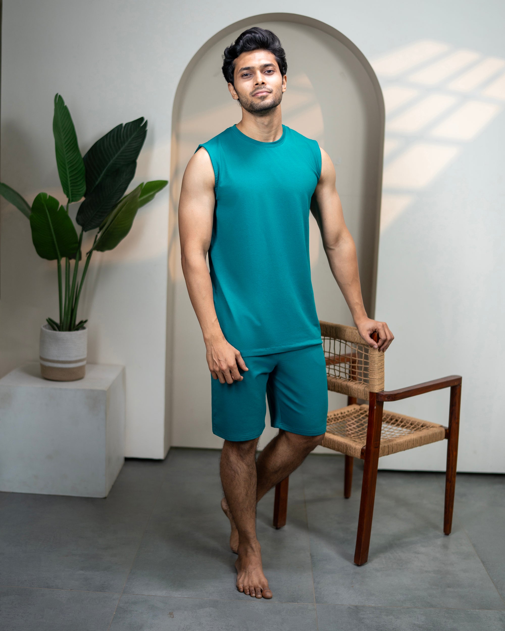Hushy Bamboo Shorts  (Teal Green)