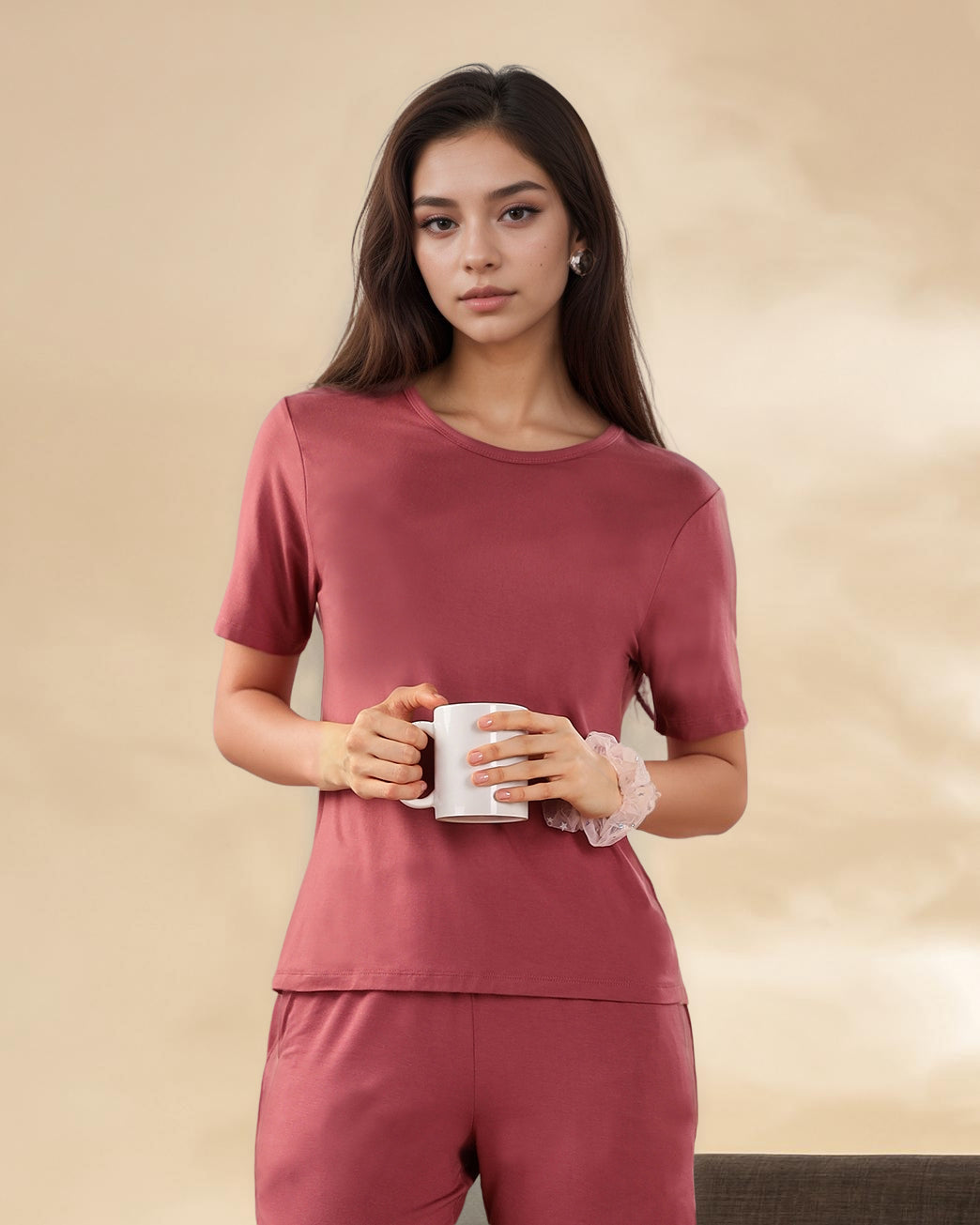 Celine Bamboo Tee  (Wild Rose)