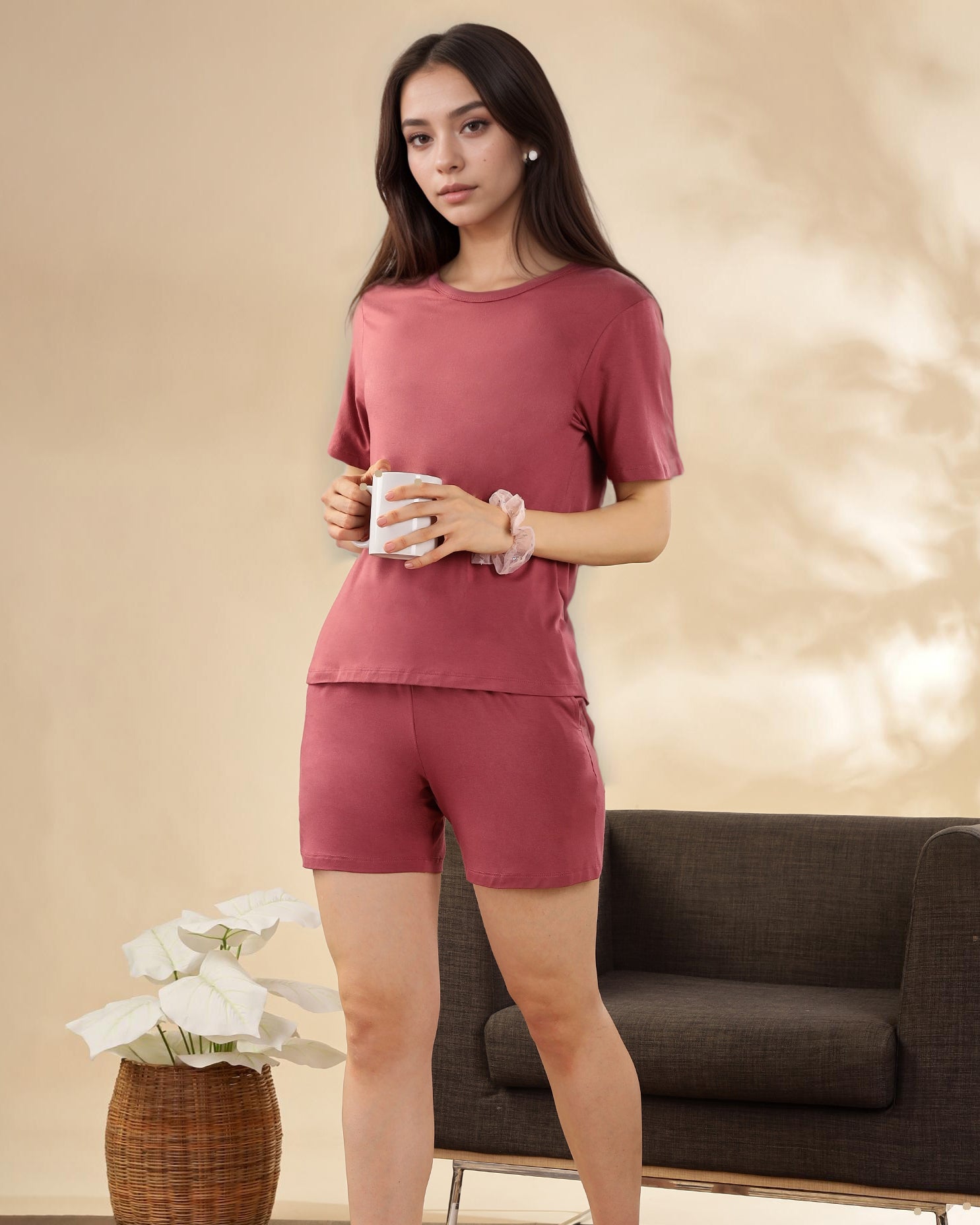 Nesta Bamboo Shorts  (Wild Rose)