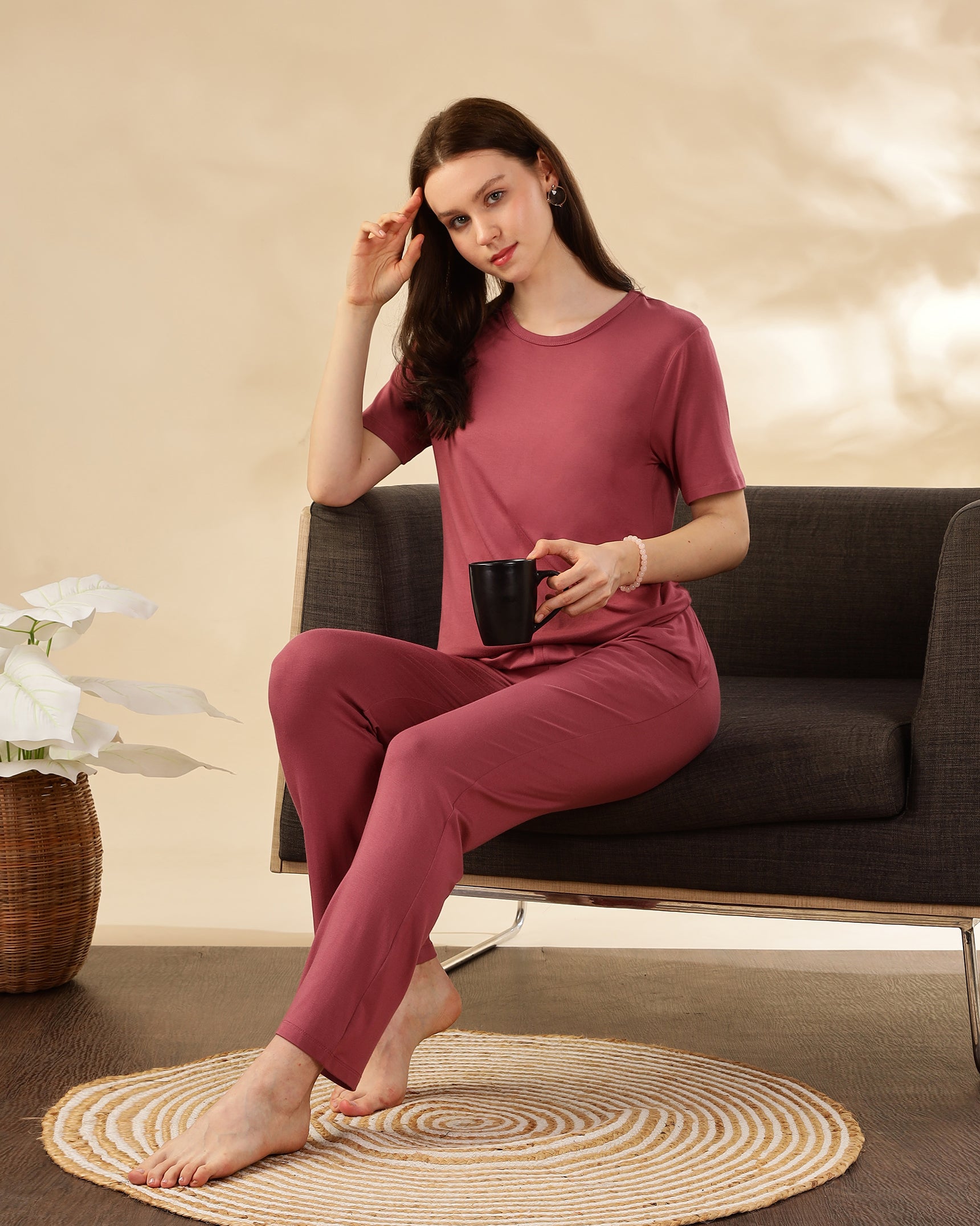 Pearle Bamboo Pant  (Wild Rose)