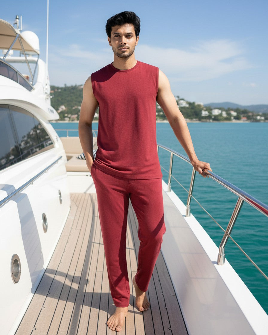 AirKnit Tee + Pant  (Wine Maroon)