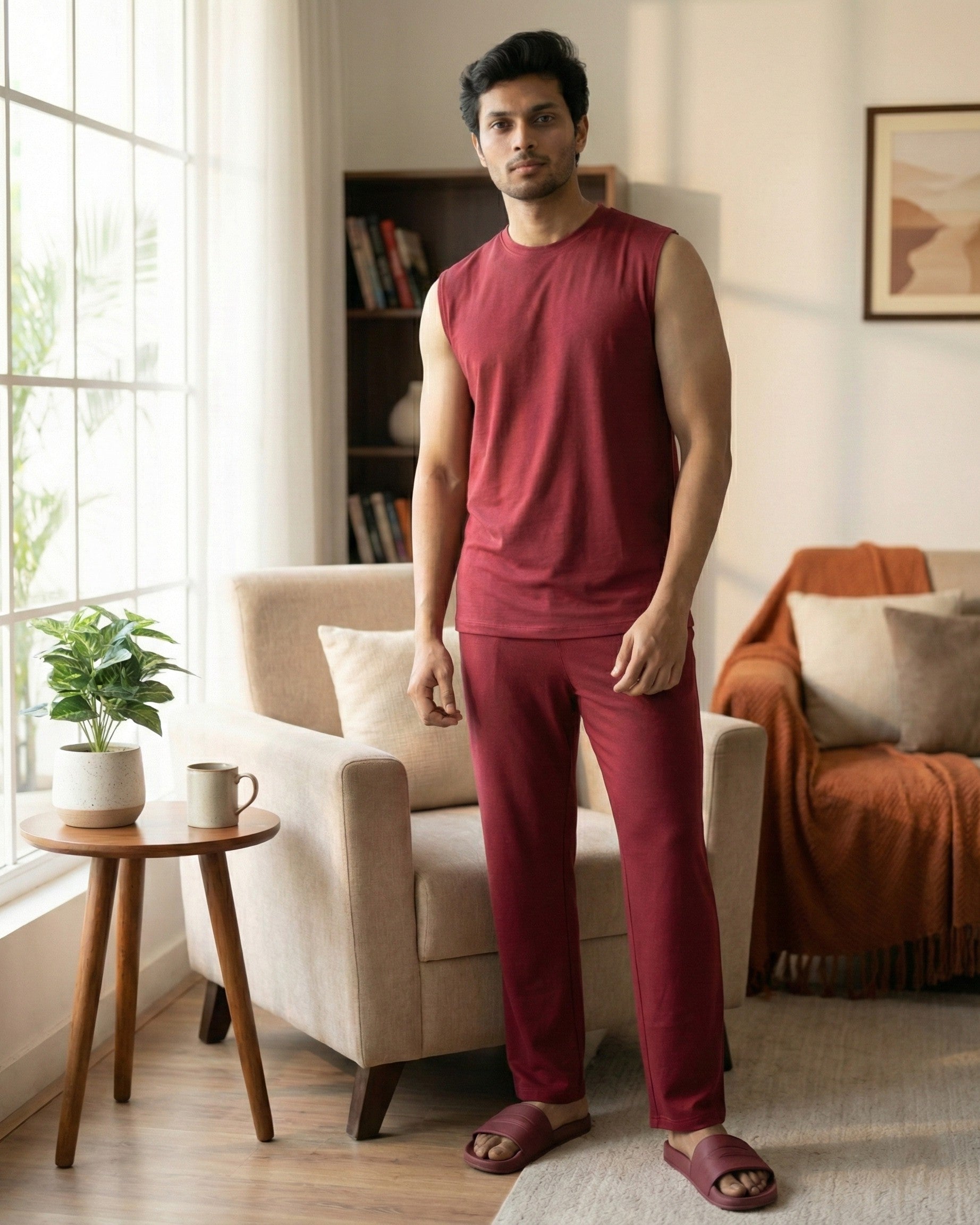 AirKnit Tee + Pant  (Wine Maroon)