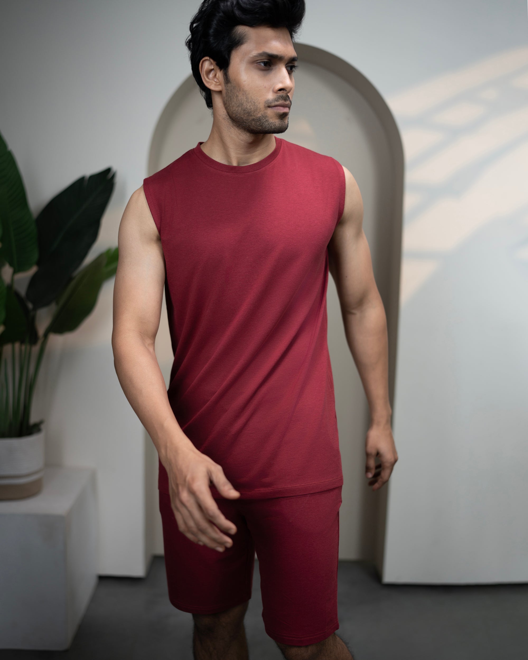 AirKnit Bamboo Tee  (Wine Maroon)