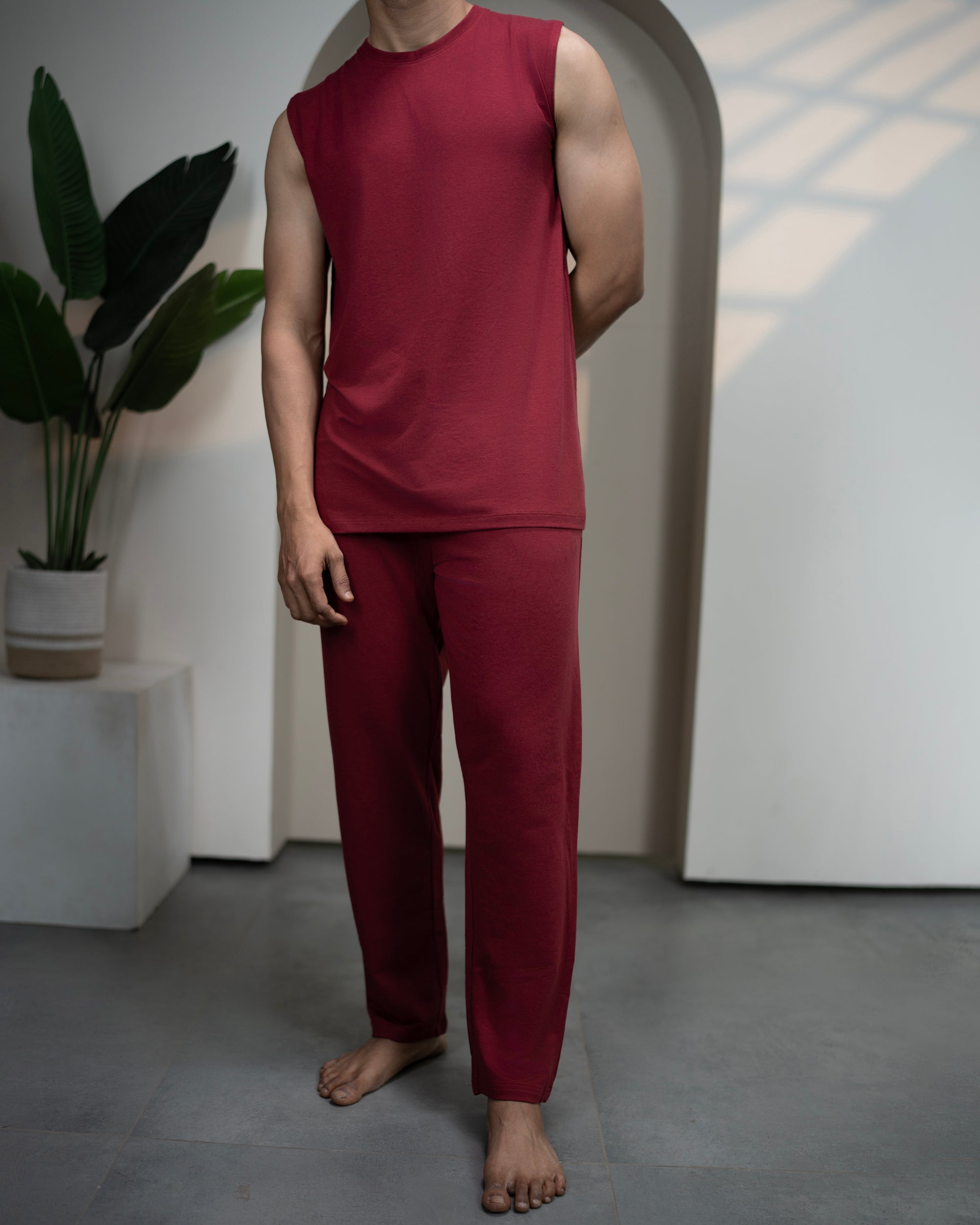 Urbanite Bamboo Pant  (Wine Maroon)