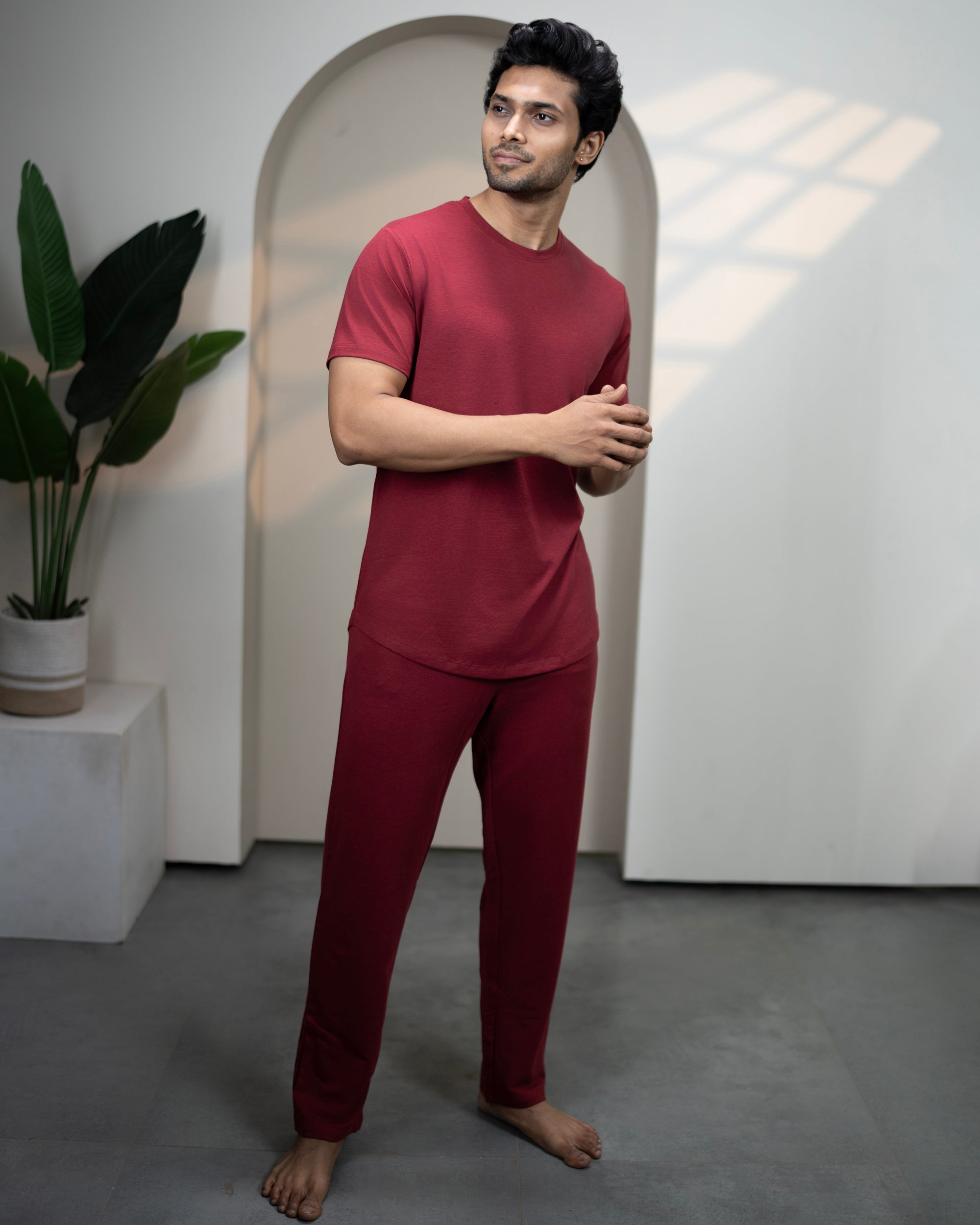 Cosmo Bamboo T-shirt  (Wine Maroon)