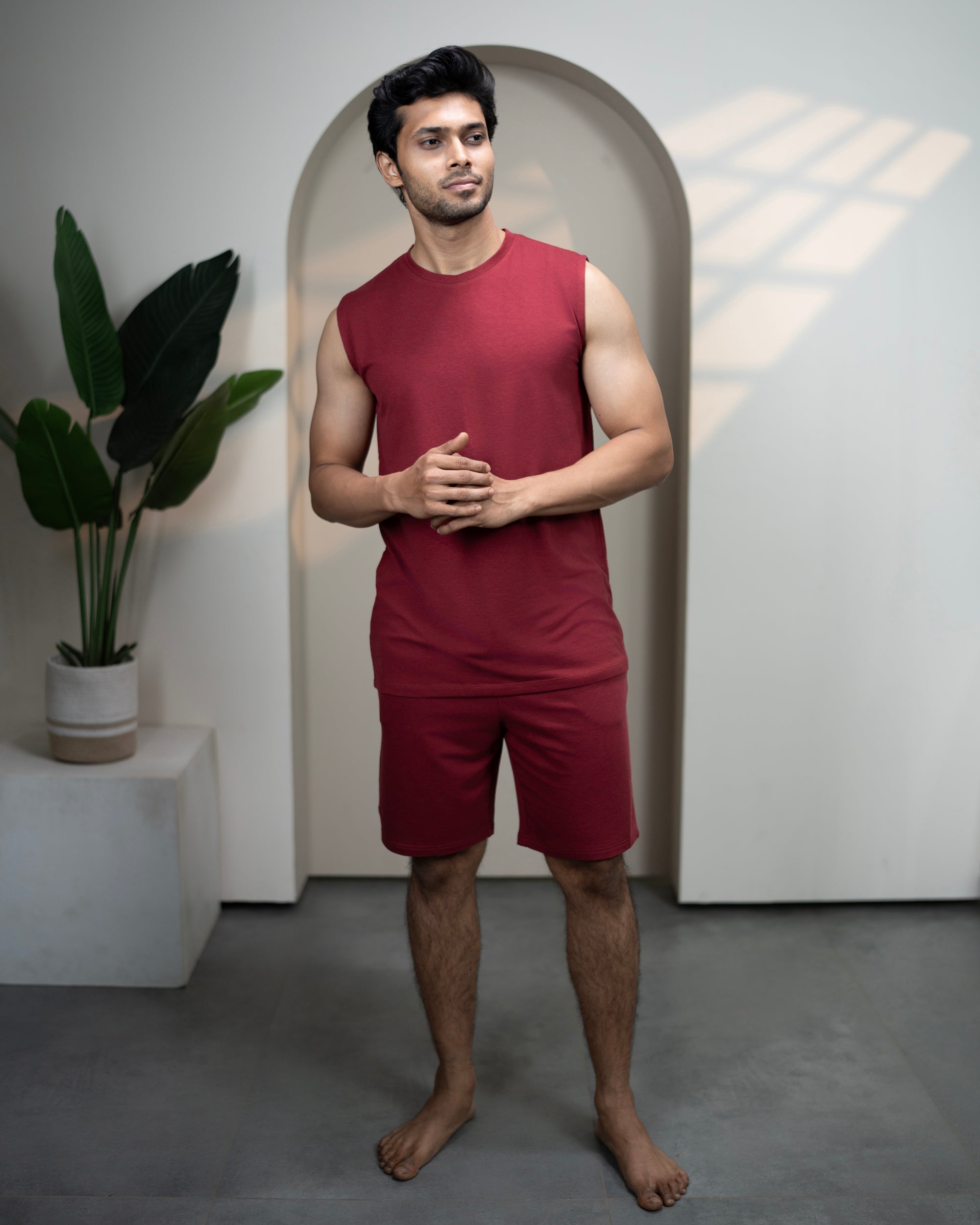 AirKnit Bamboo Tee  (Wine Maroon)